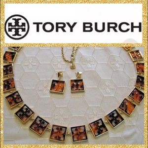 RARE Tory Burch Set “Tortoise” Necklace+Earrings